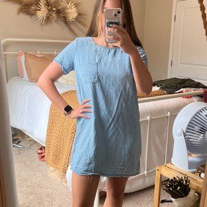 Distressed blue dress